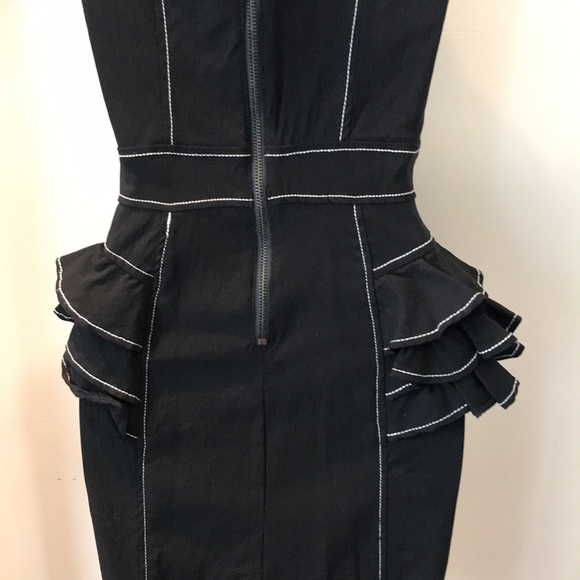 Bebe mechanical fabric peplum dress. - Picture 8 of 11